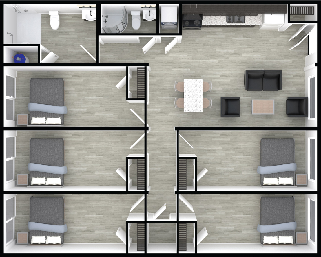 Multi-Bedroom Floorplan  - NOW Housing